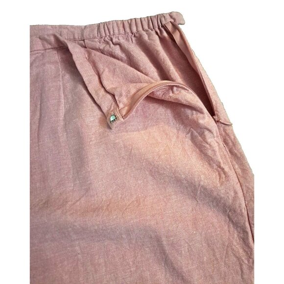 Womens Evan Piccone Pants Linen Rayon Pink Ankle Lightweight Cool Beach Cozy 2X - Picture 2 of 5